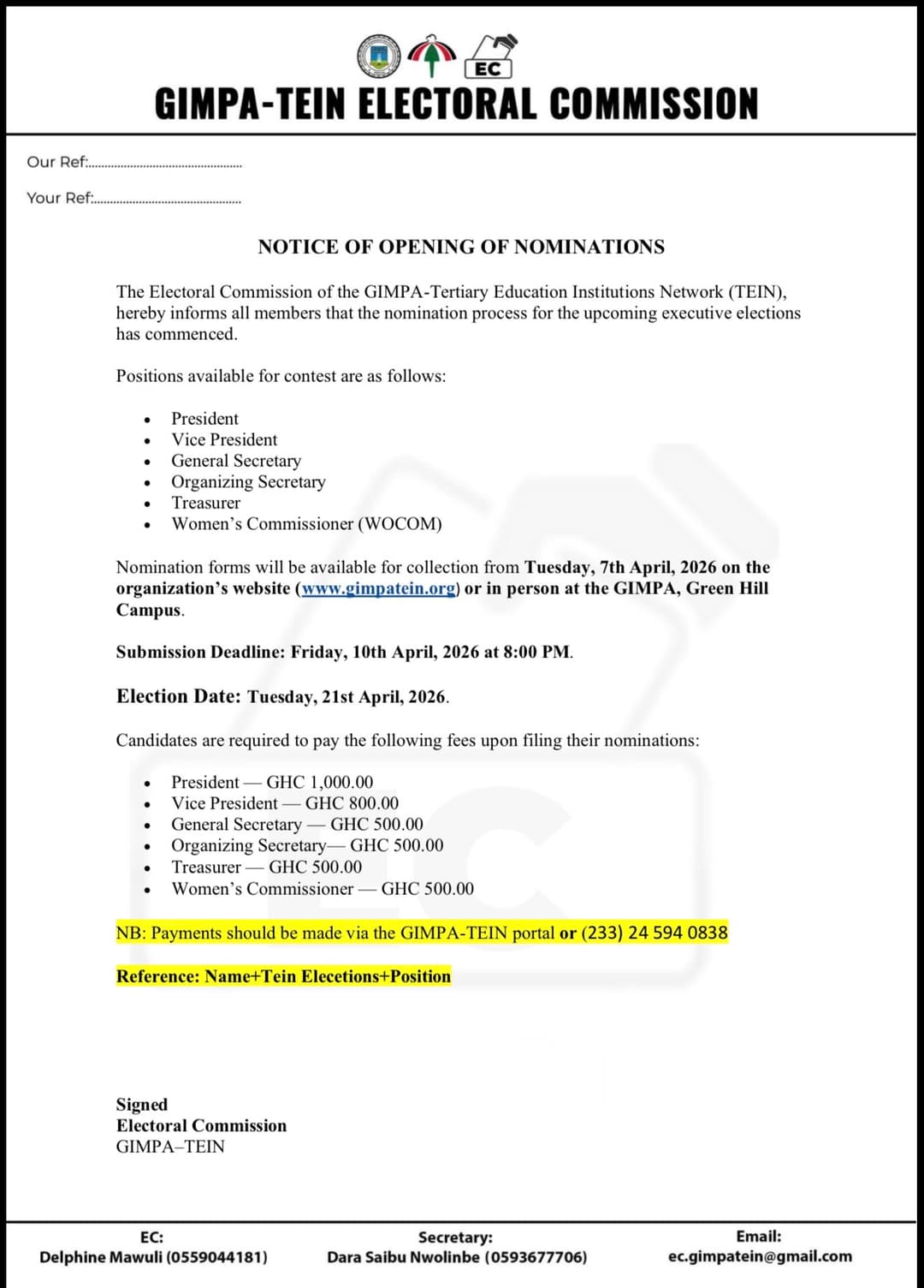 Nominations Form