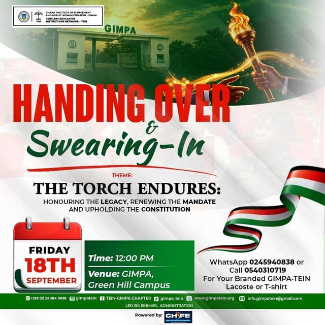 THE TORCH ENDURES: Honouring the Legacy, Renewing the Mandate and Upholding the Constitution Continuity in Service. Renewal in Leadership. Commitment to the Future.